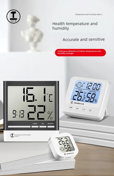Dijital Termometre Higrometre - Mini Beş Adet - 7