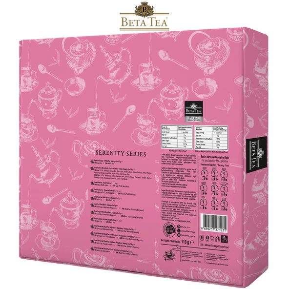 Beta Tea Hediyelik Çay Çeşitleri 60'lı Karışık Kutu, Serenity Series (12x5 Adet) (Siyah Çay, Beyaz Çay ve Bitki Çayları) - 4