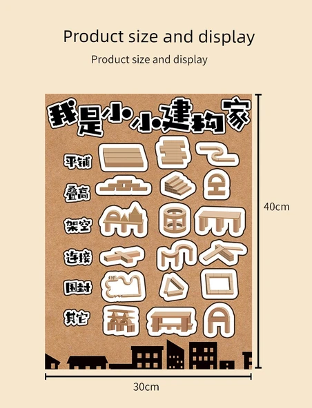 İnşaat Alanı Beceri Poster Etiketi - Beceri Bağlantısı (30x40cm) - 11