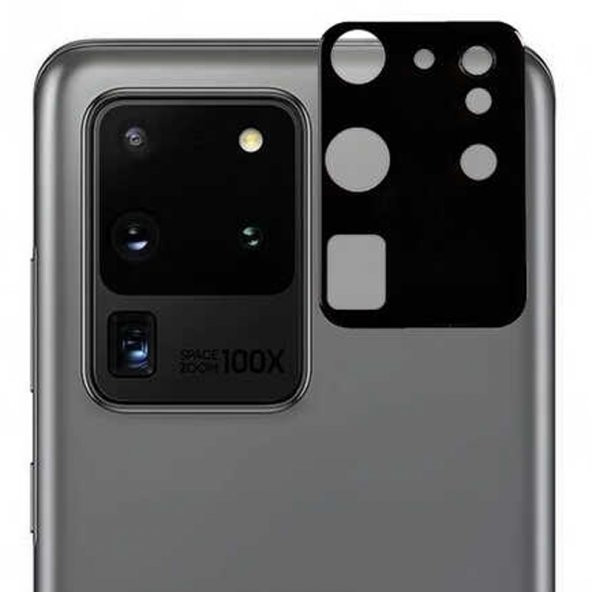 Gpack Samsung Galaxy S20 Ultra Kamera Lens Koruyucu Cam Siyah