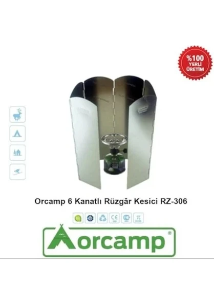 Orcamp Çantalı 6 Kanatlı Kamp Rüzgar Kesici Rüzgarlık  30x12cm