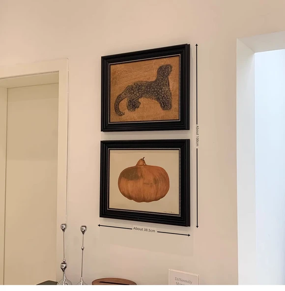 Sonbahar Yaprağı Yapay Çiçek Duvar Muralı - İki Parça Kombinasyon Çerçevesiz