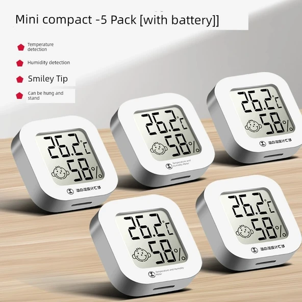 Dijital Termometre Higrometre - Mini Beş Adet