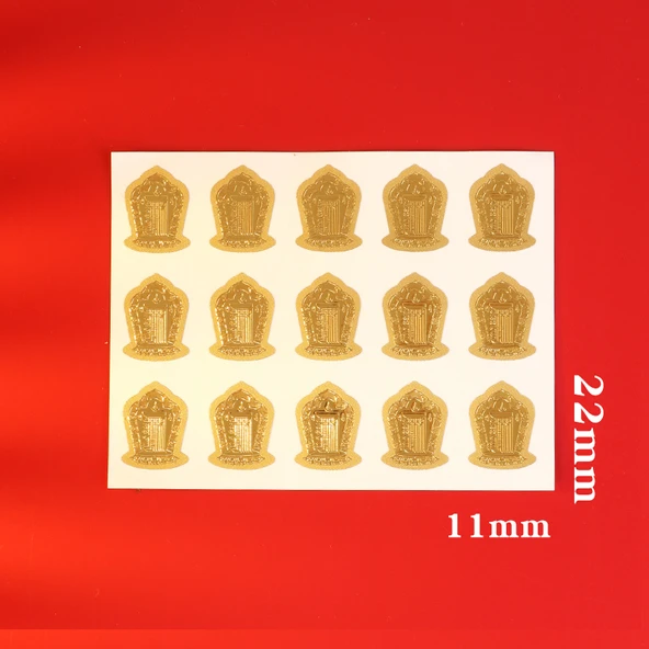 Namo Dikey Mini Namo Amitabha Altın Varaklı Buda Sticker - 6
