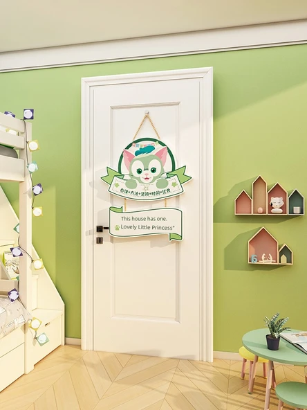 Sanrio Çocuk Odası Kapı Tabelası Duvar Dekoru - Prenses Kapı Plakası 6A5mmCK - Orta Boy - 5