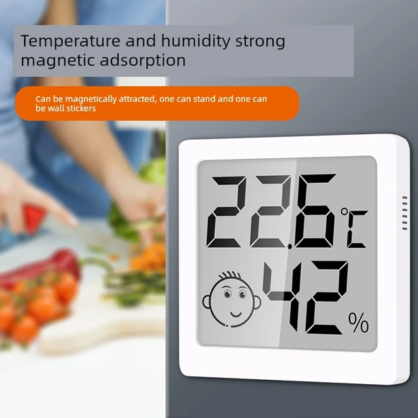 Mini Dijital Termometre Higrometre - Yeşil Mıknatıslı (Pilli) - 2