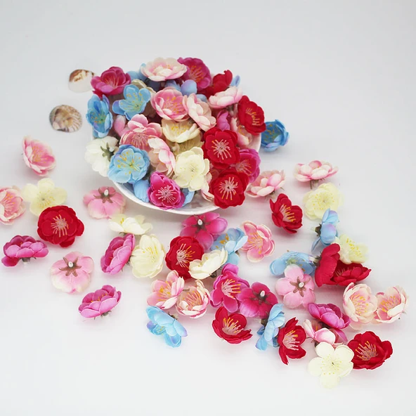 DIY El Yapımı Yapay Çiçek Garland Düğün Makyajı Süsleme Çiçeği - Beyaz Pudra - 2