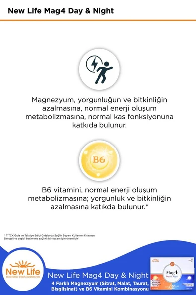 New Life Mag4 Day & Night Magnezyum 60 Tablet - 4