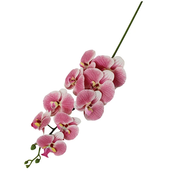 3D Yapay Phalaenopsis Orkide Çiçeği - 9 Kafa - Pembe - 6