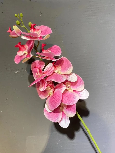 3D Yapay Phalaenopsis Orkide Çiçeği - 9 Kafa - Pembe