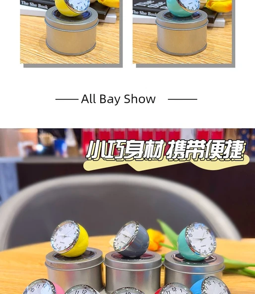 Mini Masa Saati - Sessiz Quartz - Gri - 10
