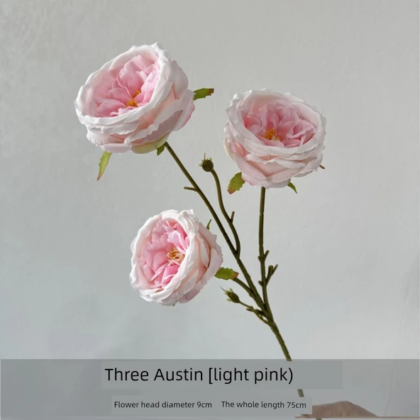 Yapay Austin Gülü Üç Başlı - Fasulye Ezmesi Moru - Resim 4