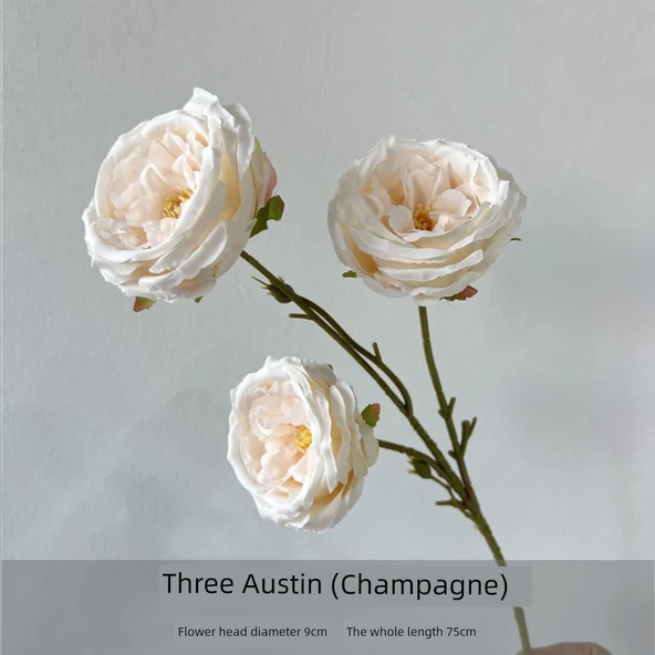 Yapay Austin Gülü Üç Başlı - Fasulye Ezmesi Moru - Resim 9