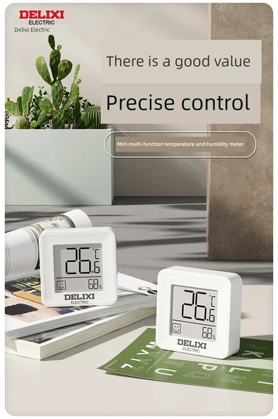 Mini Dijital Termometre Higrometre - 2 Adet Sevimli İfade - 9