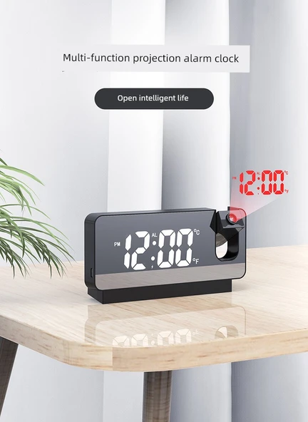 Minimalist LED Dijital Duvar Saati - Renkli Ekran Beyaz Kasa - 8