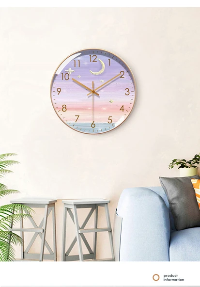 Minimalist Duvar Saati - 30 cm - Siyah Çerçeve Siyah Akrep - 12