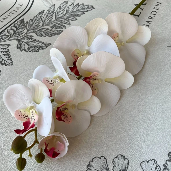 3D Yapay Phalaenopsis Orkide Çiçeği - 9 Kafa - Pembe - 12