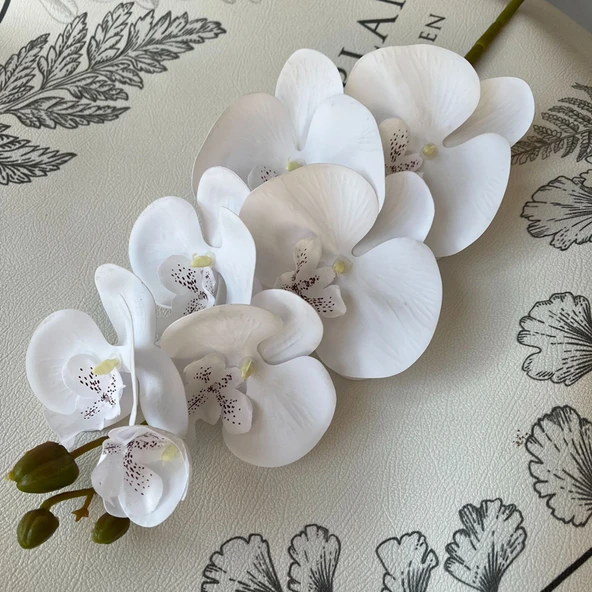 3D Yapay Phalaenopsis Orkide Çiçeği - 9 Kafa - Pembe - 11