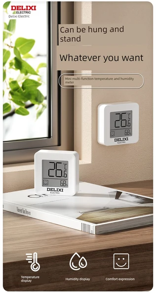 Mini Dijital Termometre Higrometre - 2 Adet Sevimli İfade - 10