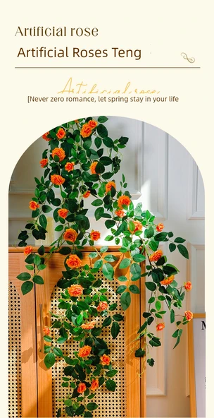 Şampanya Yapay Gül Sarmaşığı - 1.8 Metre - Telli Aisha - 7