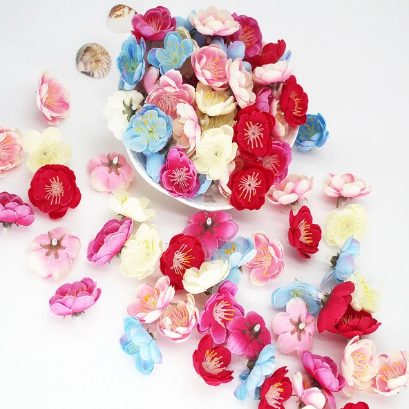 DIY El Yapımı Yapay Çiçek Garland Düğün Makyajı Süsleme Çiçeği - Beyaz Pudra - 8