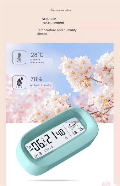 Dijital Bebek Odası Termometre ve Higrometre - [Gelişmiş Işıklı] İnci Beyazı + USB Kablosu - 11