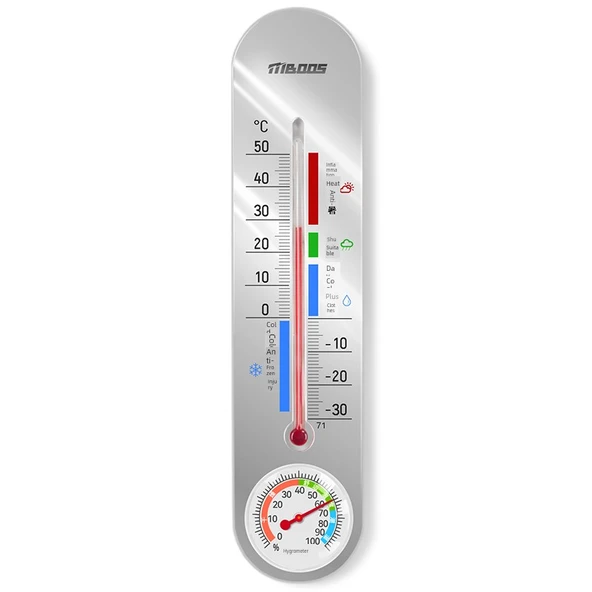 İç Mekan Termometre Higrometre - Krem Beyazı - Gelişmiş Model - 6