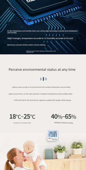 Dijital İç Ortam Termometre Higrometre - MBS-4 Daimi Takvim/Uzun Ömürlü - Resim 10