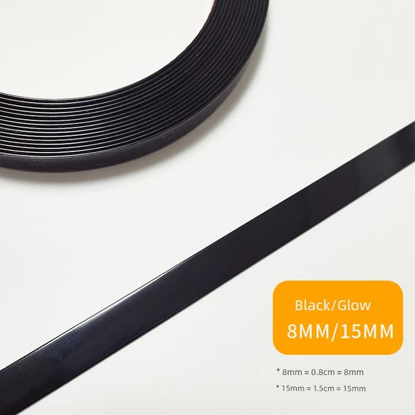 Su Geçirmez PVC Dekoratif Bant - Siyah 3m x 0.8cm