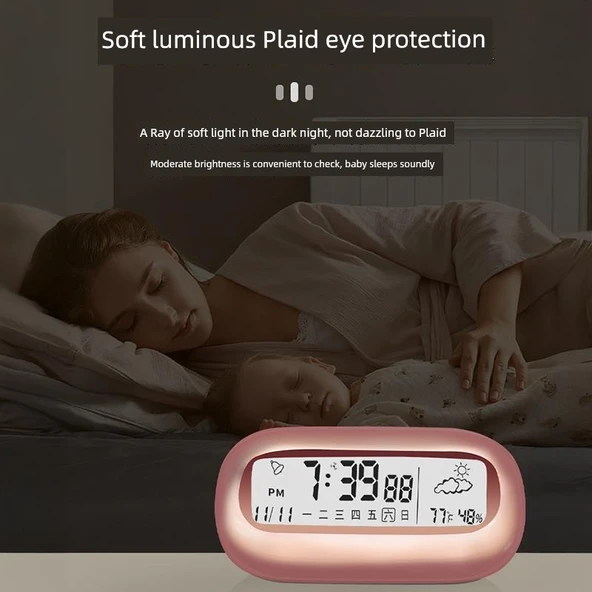 Dijital Bebek Odası Termometre ve Higrometre - [Kaliteli Şeffaf] Kiraz Pembesi + Pilli - 6