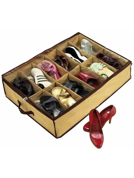 Ayakkabı Saklama Çantası 12 Bölmeli Shoes Under - 4