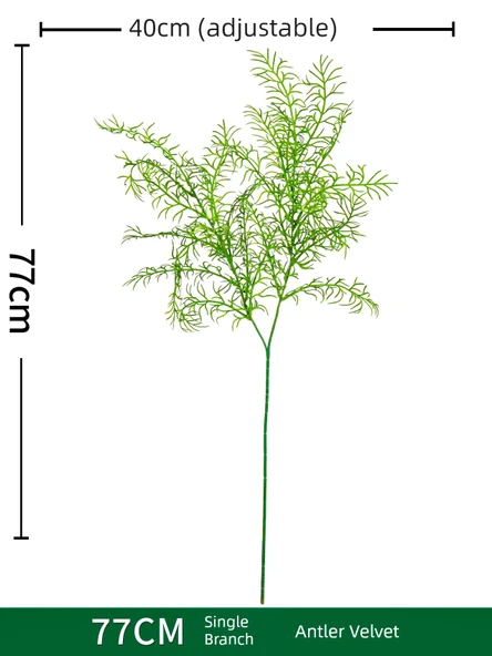 Yapay Geyik Boynuzu Kadife Dalı - Tek Dal - 77cm x 40cm