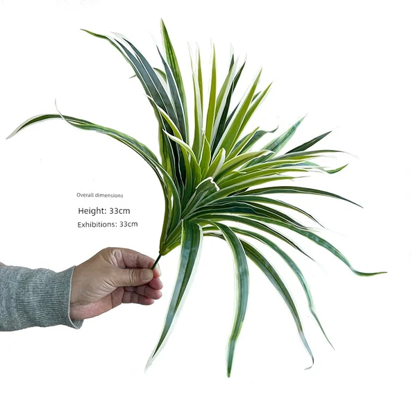 Yapay Yeşil Bitki Duvar Paneli - Chlorophycter/Beyaz Kenarlı Yeşil