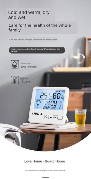 Dijital İç Ortam Termometre Higrometre - MBS-4 Daimi Takvim/Uzun Ömürlü - Resim 8