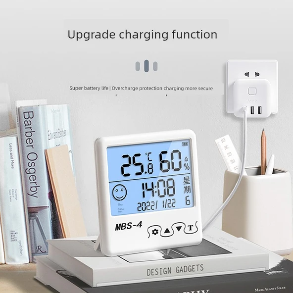 Dijital İç Ortam Termometre Higrometre - MBS-4 Daimi Takvim/Uzun Ömürlü - Resim 4