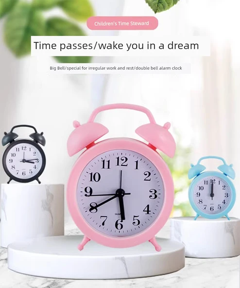 Çocuk Akıllı Çalar Saat - Büyük Boy - Gece Lambalı Pembe (Pilsiz) - Resim 8