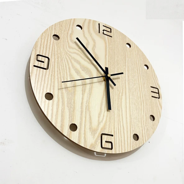 Japon Tarzı Ahşap Duvar Saati - Sessiz - 40 cm - S08 - 5