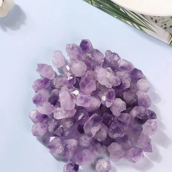 Aromaterapi Tütsü Taşı Kristal Cam Kabı - Ametist Çiçeği 100g