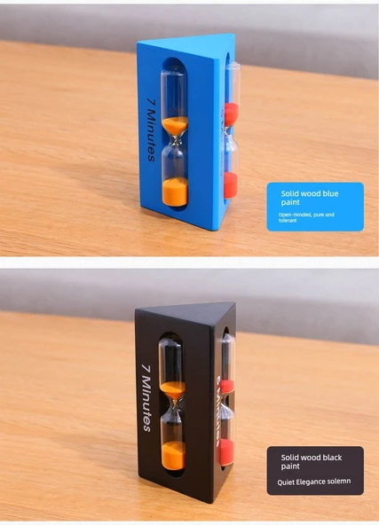 Ahşap Çocuk Diş Fırçalama Kum Saati - Beyaz (3+5+7 Dakika) - Resim 12