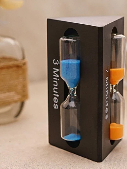 Ahşap Çocuk Diş Fırçalama Kum Saati - Beyaz (3+5+7 Dakika) - Resim 4