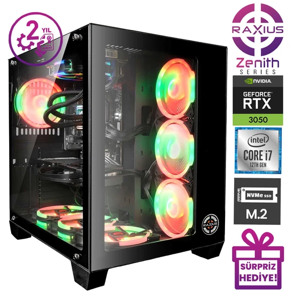 RaXius Zenith Z1 i7 3050-127F010 i7-12700F 16GB 1TBSSD RTX3050 6 GB W11P Gaming Masaüstü Bilgisayar - 2