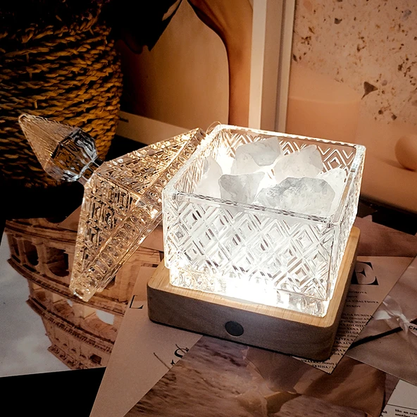 Aromaterapi Tütsü Taşı Kristal Cam Kabı - Pudra Kristal 200g - 4
