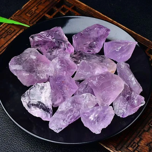 Aromaterapi Tütsü Taşı Kristal Cam Kabı - Ametist 200g