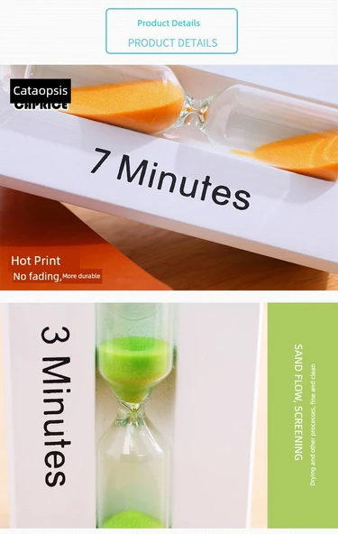 Ahşap Çocuk Diş Fırçalama Kum Saati - Beyaz (3+5+7 Dakika) - Resim 10