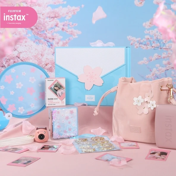 Instax Mini Fotoğraf Kağıdı Hediye Kutusu - Pembe Qin Ning Aksesuar Serisi