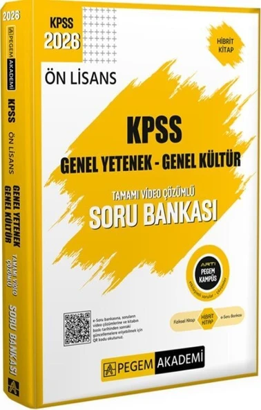 2026 KPSS Genel Yetenek Genel Kültür Ön Lisans Soru Bankası Tamamı Video Çözümlü Pegem Yayınları