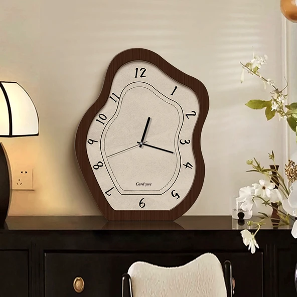 Retro Masa Saati - Antik Çin Tarzı - Uzun Yıllar-A: 35x25cm - Resim 3