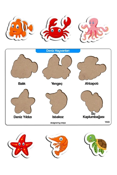kutuTR Notpa Çocuklar Için Eğitici Ve Öğretici Ahşap Renkli Yapboz 4lü Set 101 Hayvanlar Taşıtlar Aletler - 4