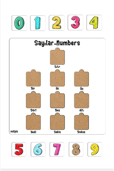 kutuTR Çocuklar Için Rakamlar Eğitici Puzzle Beyaz Zemin - 4