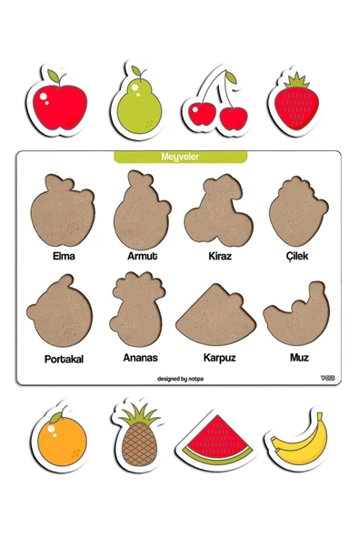 kutuTR Notpa Çocuklar Için Eğitici Ve Öğretici Ahşap Renkli Yapboz 4lü Set 103 - Resim 7